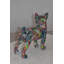 Statue carlin abstraite multicolore carlin taille: 13 po x 5 po x H 11 po