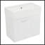 Meuble-lavabo flottant mural de 21,8 po avec lavabo, tiroir et tablette réglable, système de fermeture en douceur-613725351