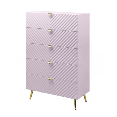Commode rose à finition ultrabrillante
