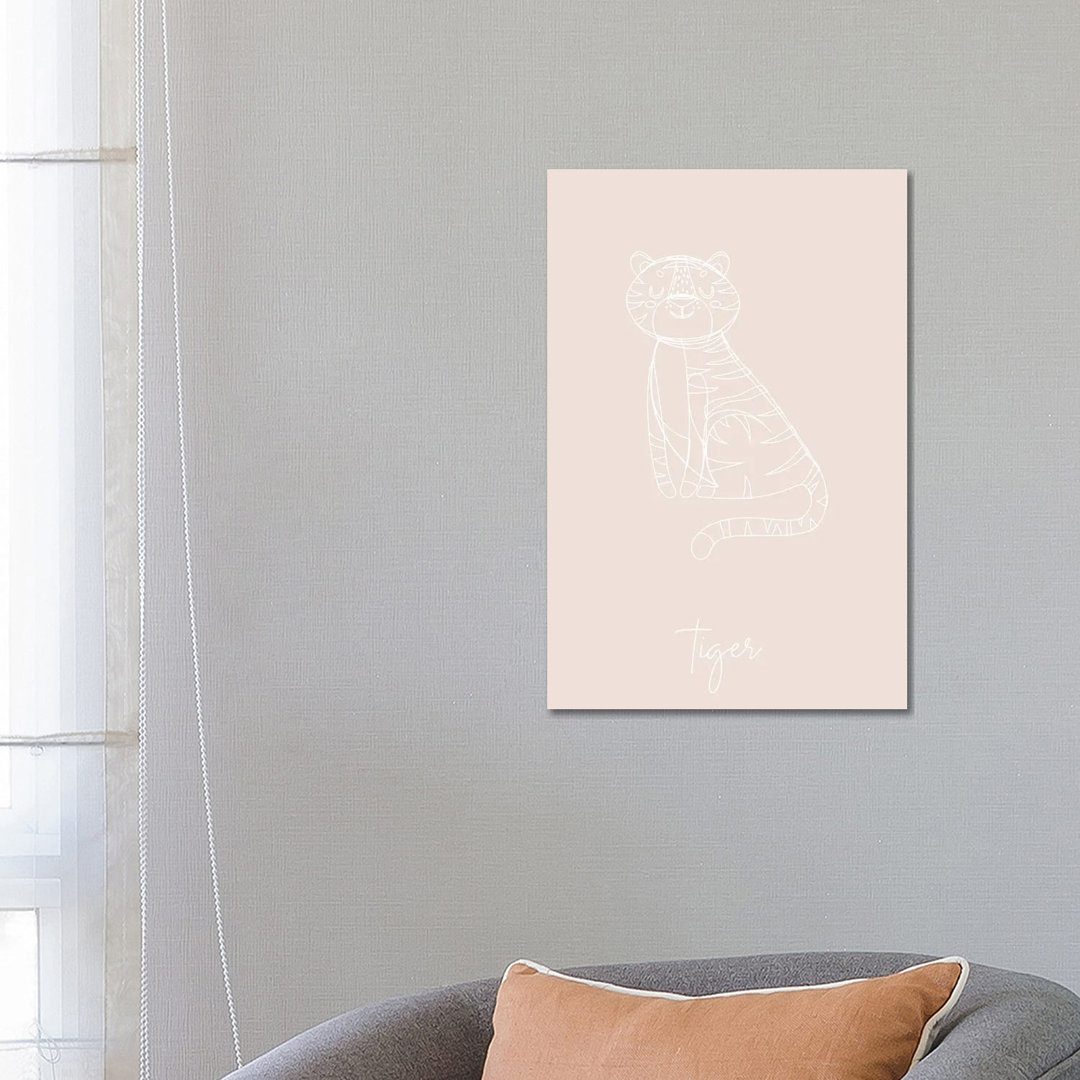 Nursery Tiger Line Art von Typologie Paper Co - Galerie-verpackte Leinwand Giclée auf Leinwand