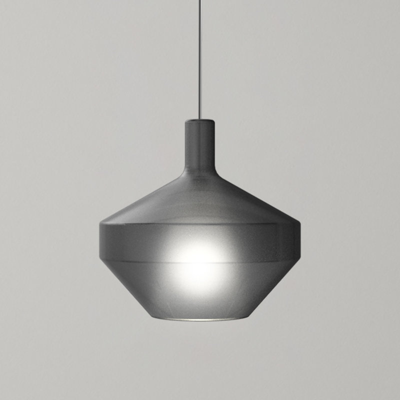 MOM 1 - Light Pendant, White, Vetro  Black Glass