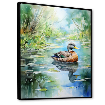 Duck Pond Reflections III - Art mural animal de canard