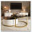 Round Nesting Coffee Table Fluted with Drawer-889376335