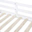 Lit mezzanine simple simple avec bureau roulant, tablette et tiroirs - Blanc, design attrayant en bois massif blanc pour un intérieur de chambre à coucher moderne-1901790342