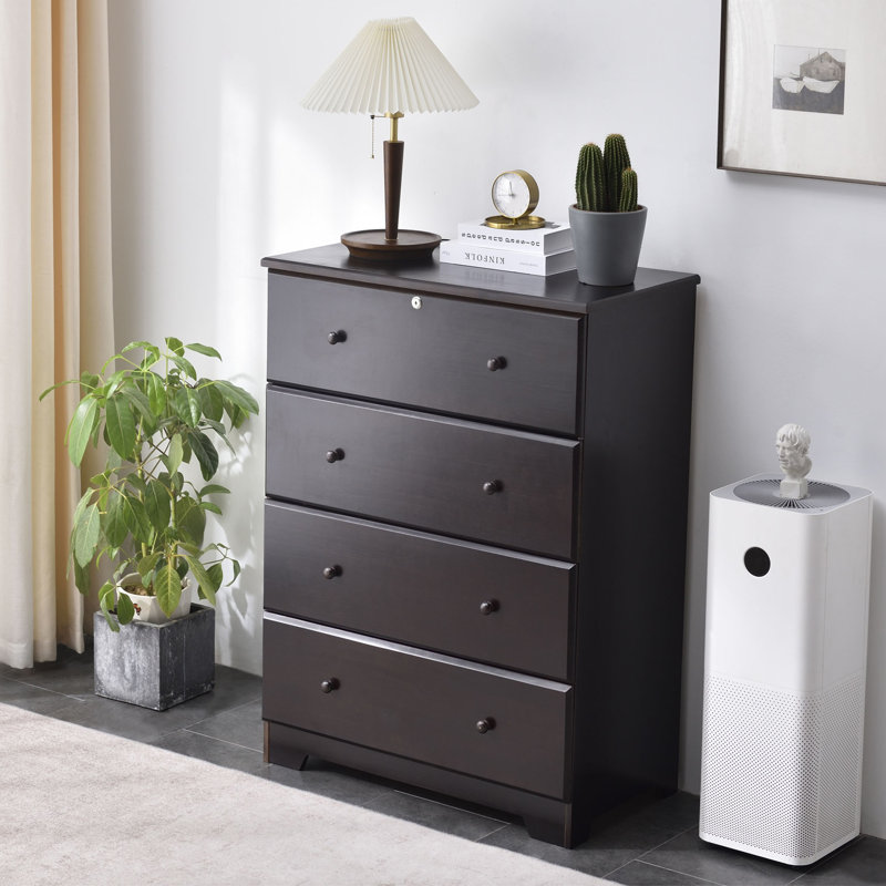 Commode 4 tiroirs Diarte, Tabac