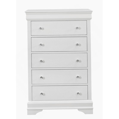 Commode verticale en bois manufacturé avec 5 tiroirs
