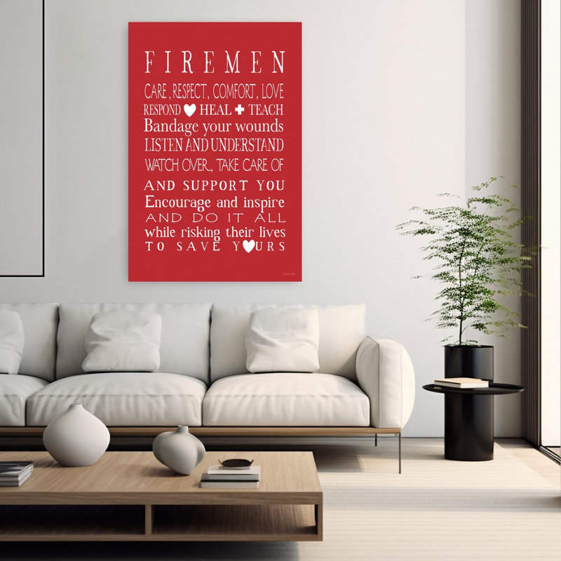 Firemen Abstract Contemporary Art, 60" H x 40" W