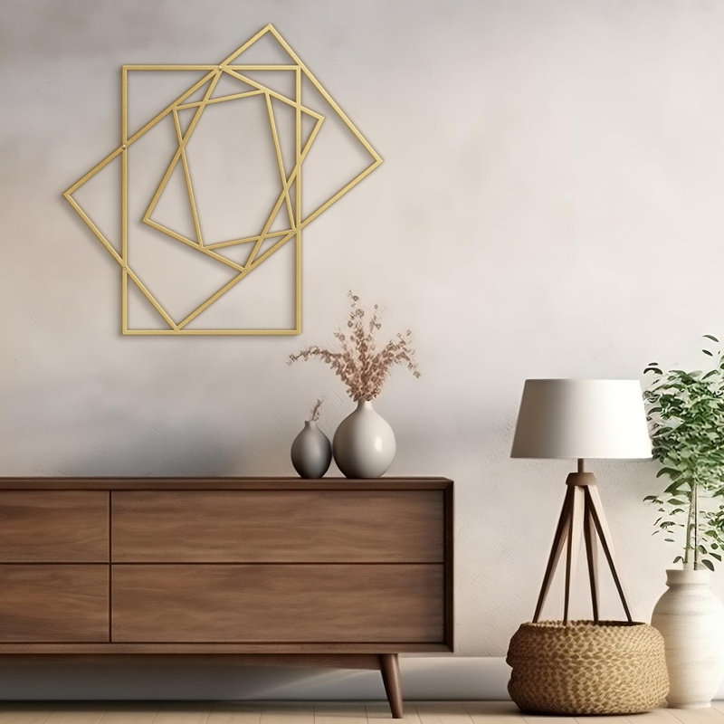 Wall Decor Metal, 30" H x 30" W x 0.05" D, Gold