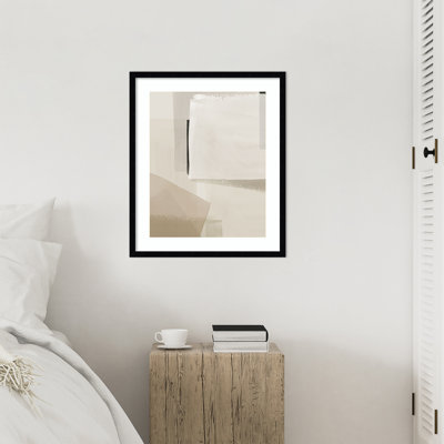 «Mute Layers of Geometric Calm» par Hazel J, impression sur bois encadrée