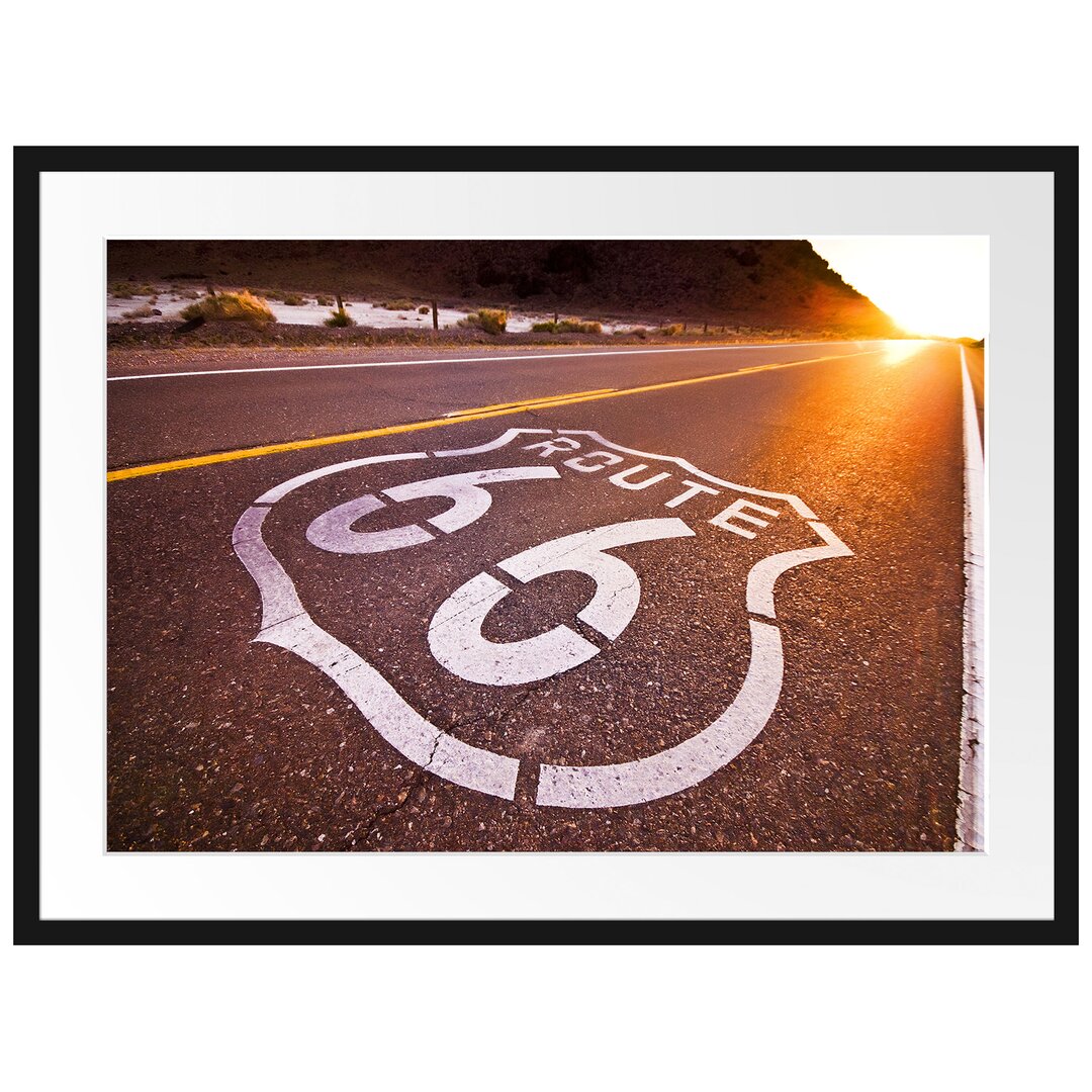 Gerahmtes Poster Autobahn-Route 66