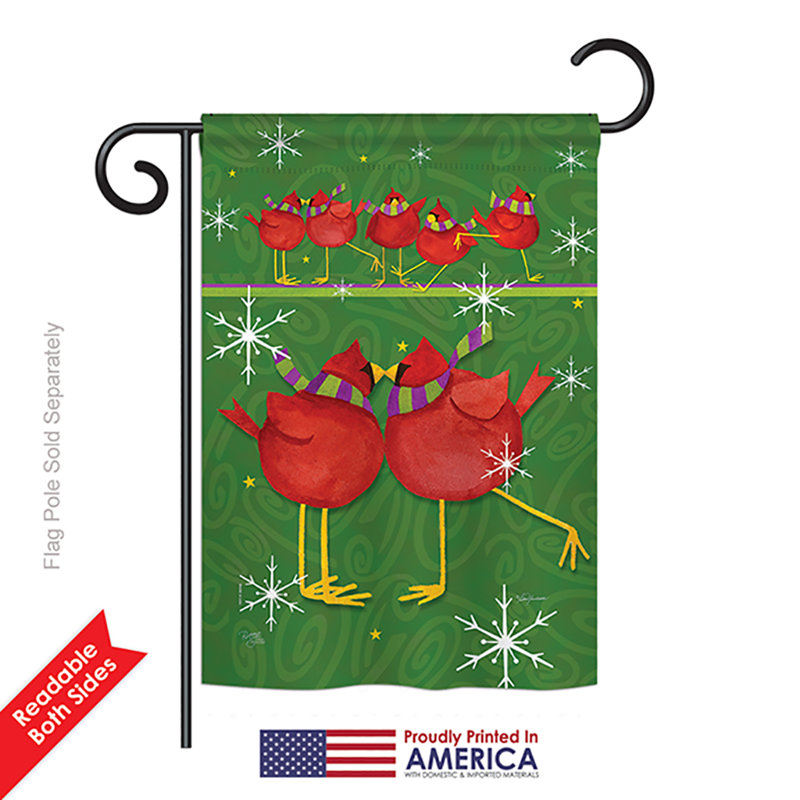 Tous les cardinales de 2 côtés 18,5 x 13 po "calle" drapeau de jardin, Vert clair, Polyester