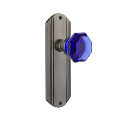 Deco Plate with Waldorf Cobalt Door Knob