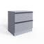 Lania Ripple Ridged 2 Drawer Bedside Table Nightstand Matt Grey
