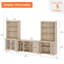 Buffet avec bahut, buffet avec 6 portes en verre, 3 tablettes à 2 niveaux et 2 rangements en bois, beige clair, 125 po