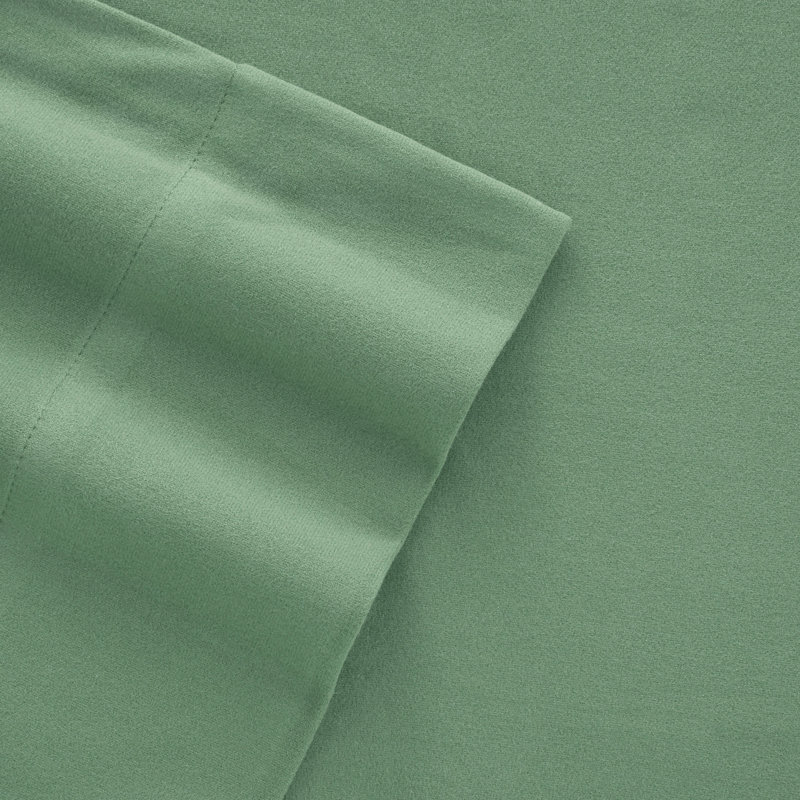 Micro Flannel® Solid Color Deep-Pocket Sheet Set, Willow, Full Sheet Set + Fitted Sheet and 2 Pillowcases