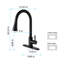 Robinet de cuisine noir mat avec douchette extractible: acier inoxydable, buse pivotante à 360 °, traitement de surface contre la corrosion, poignée simple pour diverses exigences de gestion de l'eau