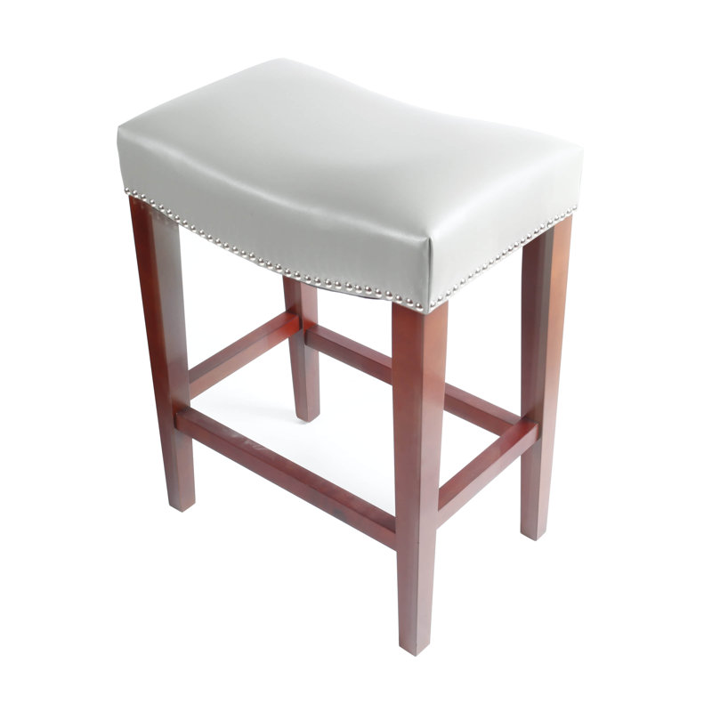 Chaise d'appoint rembourrée en cuir, Gris