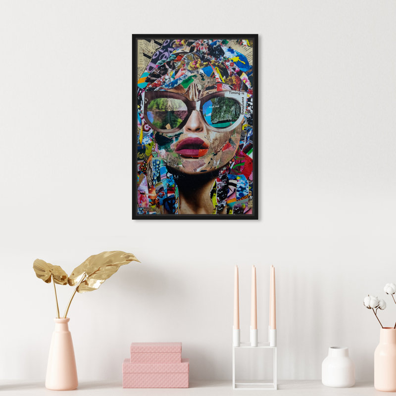 « Timing is Everything » par Oliver Gal - reproduction d'art graphique encadré sur toile, H 30 po x l 20 po, Noir