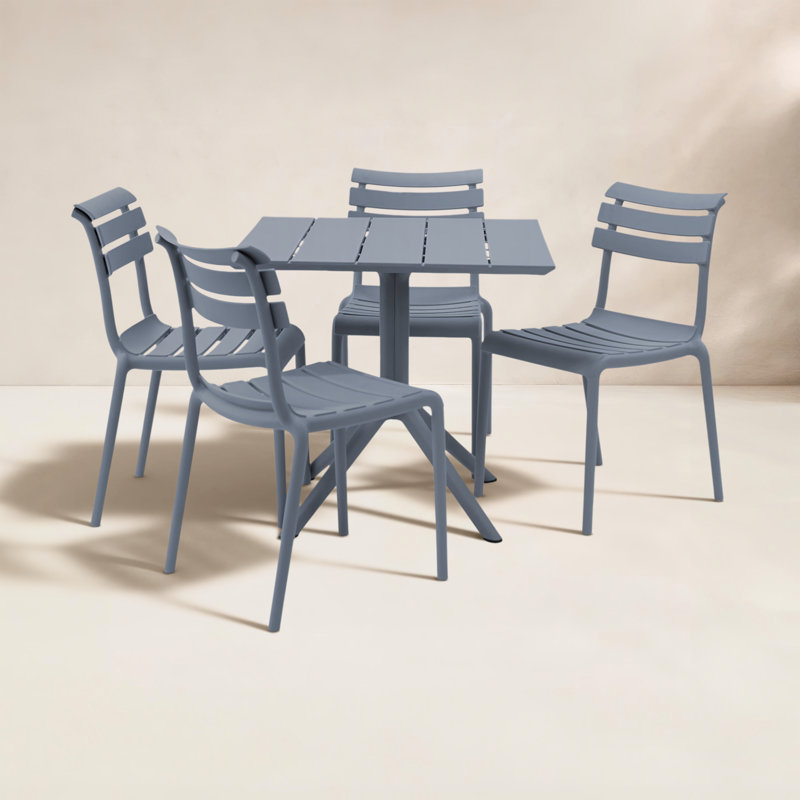Centreville 4 Person Dining Set, Dark Gray