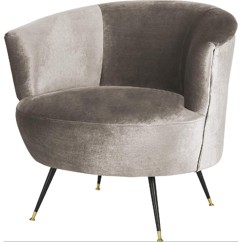 Schumacher Upholstered Barrel Chair, Light Gray