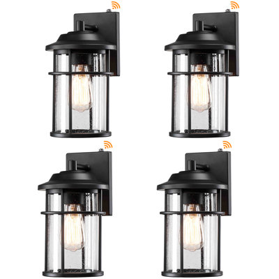 Schlegel  Seeded Glass Outdoor Wall Light With Dusk to Dawn