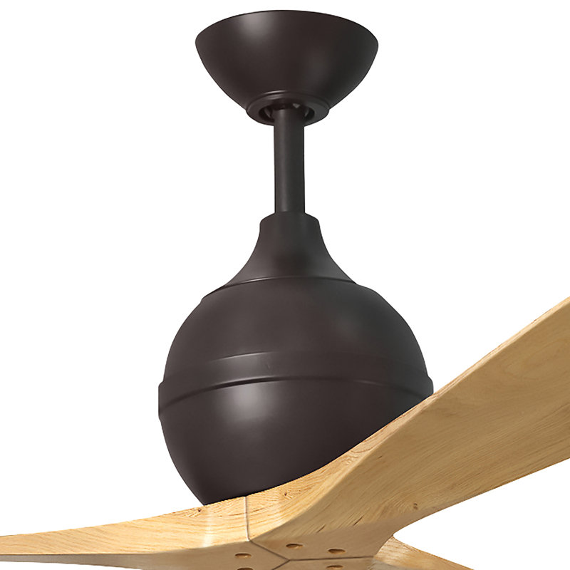 Ventilateur de plafond à 3 pales Irene, Bronze texturé, L 42 po, Ton érable clair