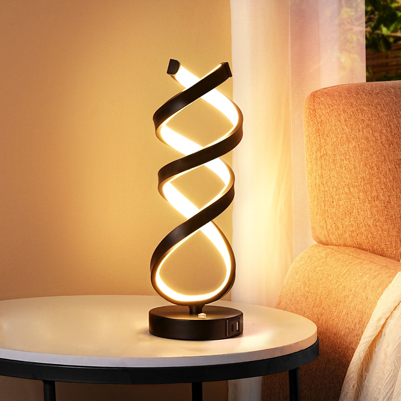 Lampe de table DEL en métal à contrôle tactile H 14,7 po Meichelle