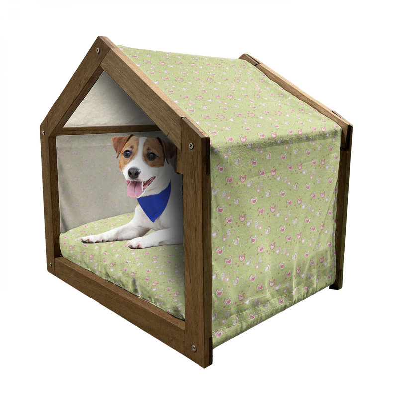 Niche pour chien en bois vert, H 32,28 po x l 39,37 po x P 28,35 po