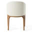 Coffey Solid Back Arm Chair in Walnut/Cream