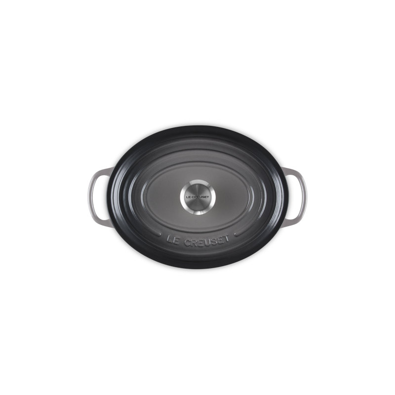 Le Creuset Enameled Cast Iron Oval Dutch Oven with Lid, Oyster/Silver, 2.75 quarts