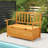 Outdoor Wooden Storage Bench, Patio Storage Box With Portable Handle & Seating, Deck Storage Bench With Armrest And Backrest For Backyard & Balcony, Yellow