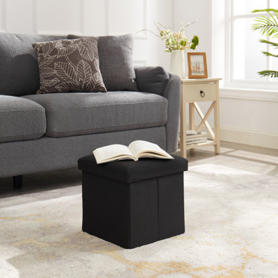 30 cm Wide Square Solid Colour Ottoman with Storage