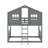 Twin Over Twin House Bunk Bed With Ladder-572416384