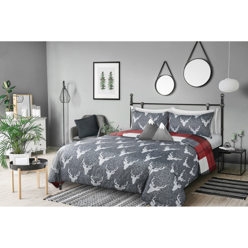 Ring Stitch Plaid Comforter, King