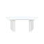 Bali White Lacquer Curved Executive Desk-1934673319