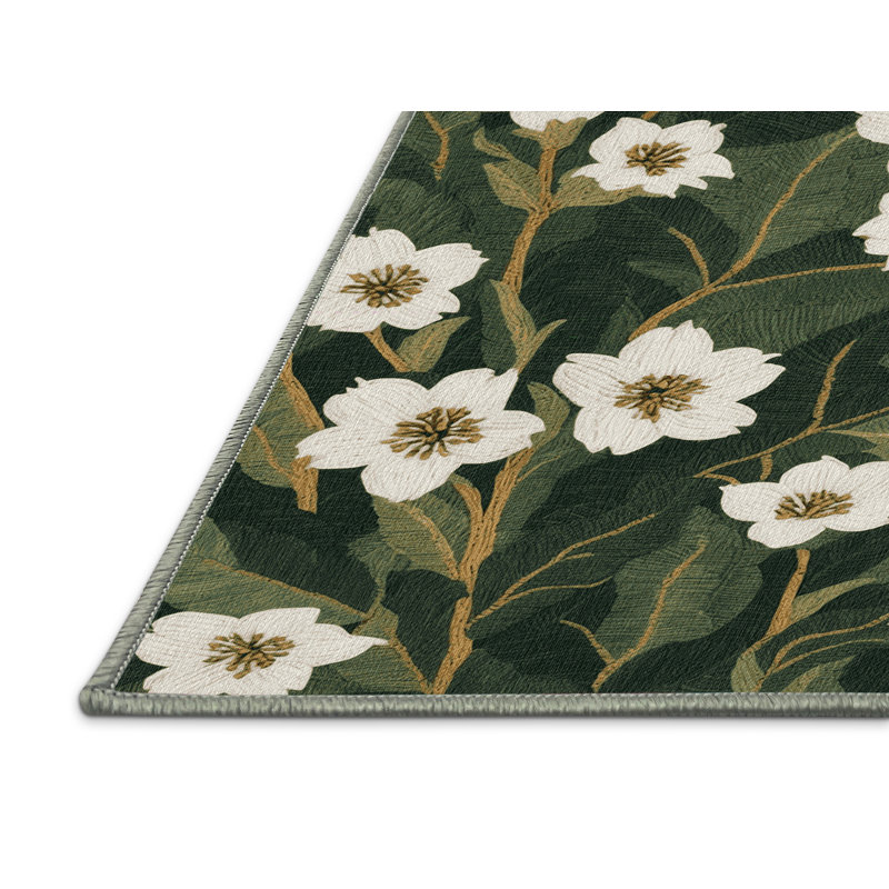 Tapis vert botanique lavable à la machine