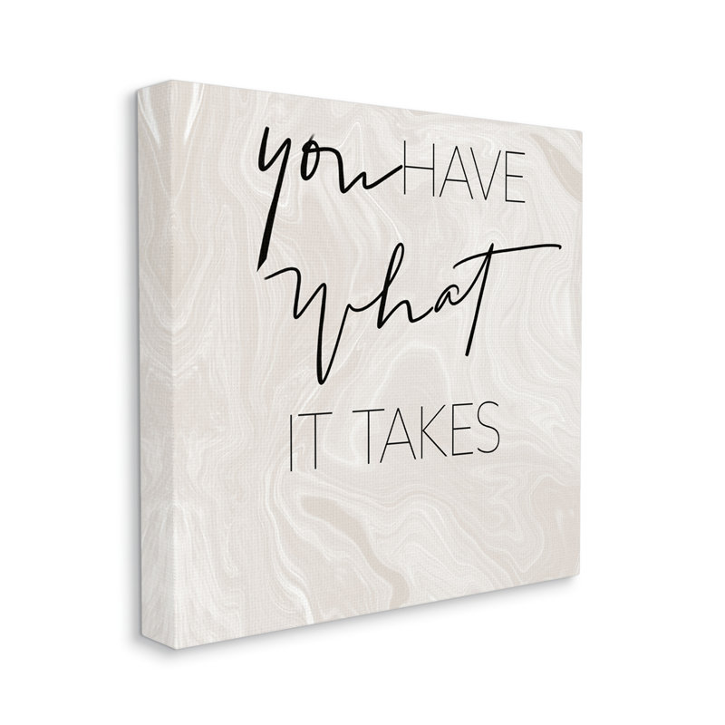 What It Takes cmw-068, art mural personnalisé, H 17 po x l 17 po, Toile tendue, Oui