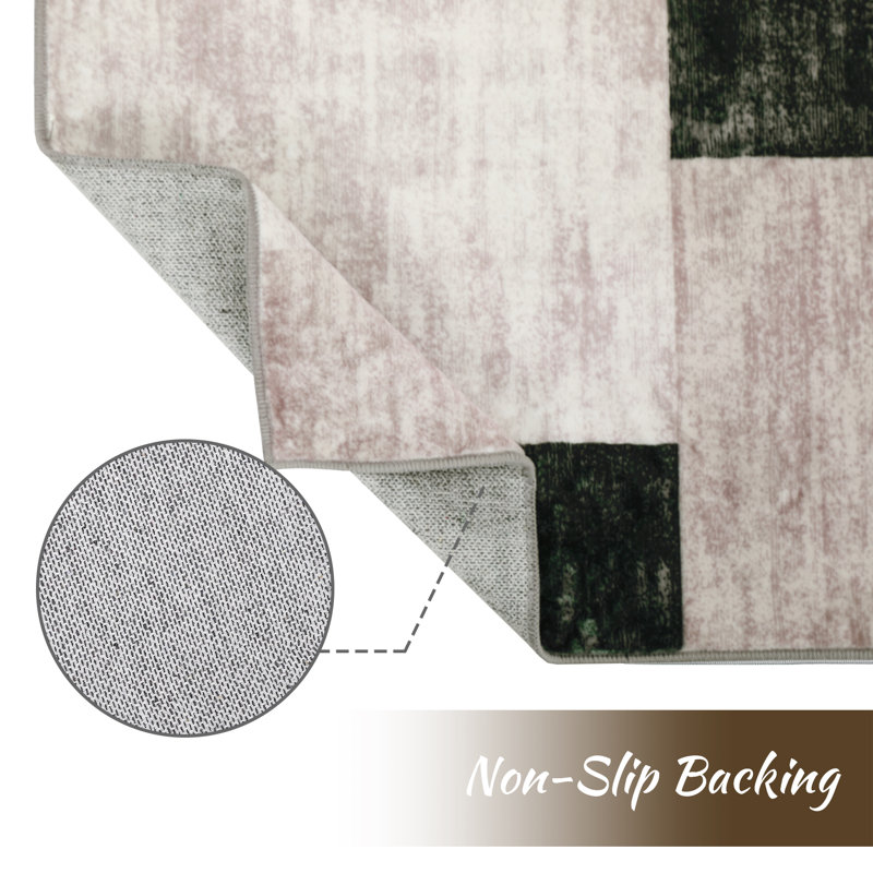 Tapis brun rectangulaire en polyester tissé à la machine 8 pi x 10 pi Kaelene