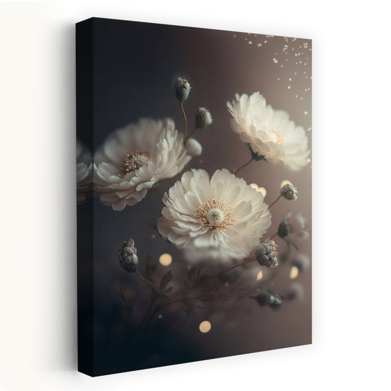Fleurs éthérées - Affiche murale moderne, H 60 po x l 40 po