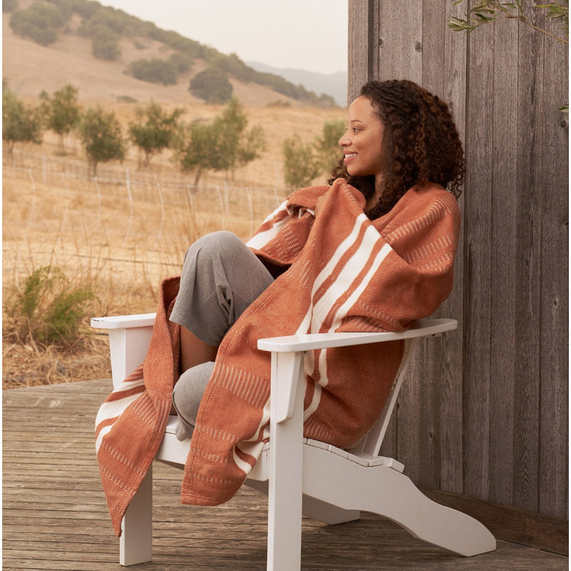 Cirrus Hand Woven Throw Blanket, Spice