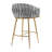 26'' Counter Height Bar Stools Velvet Kitchen Island Counter Bar Stool With Hand- Wave Back,Golden Chromed Base & Footrest-1156031440
