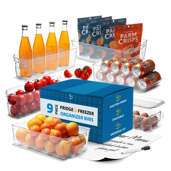 Lamar Acrylic Fridge Bins Food Storage Containers (Set of 9)