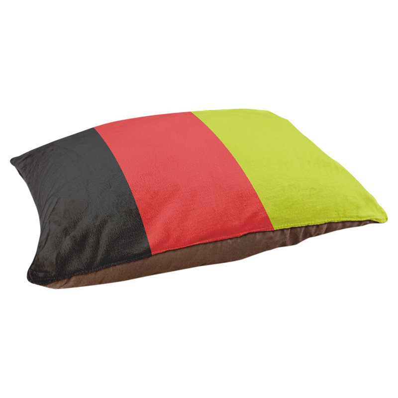Coussin Washington, Moyen (l 28 po x P 18 po x H 9,5 po), Gris anthracite / rouge torche / vert volt