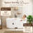 59 in. x 29.9 in. Freestanding Acrylic Soaking Bathtub in White/Matte Black-135458857