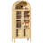 Modern Farmhouse Arched Cabinet With Glass Doors,72" Tall Auto Sensor Light Arch Storage Cabinet With Height Adjustable Shelf And 2 Drawers Display Bookshelf-1826236123