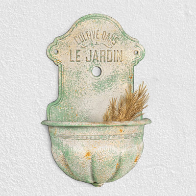 Metal Wall-Mounted Planter with Distressed Finish