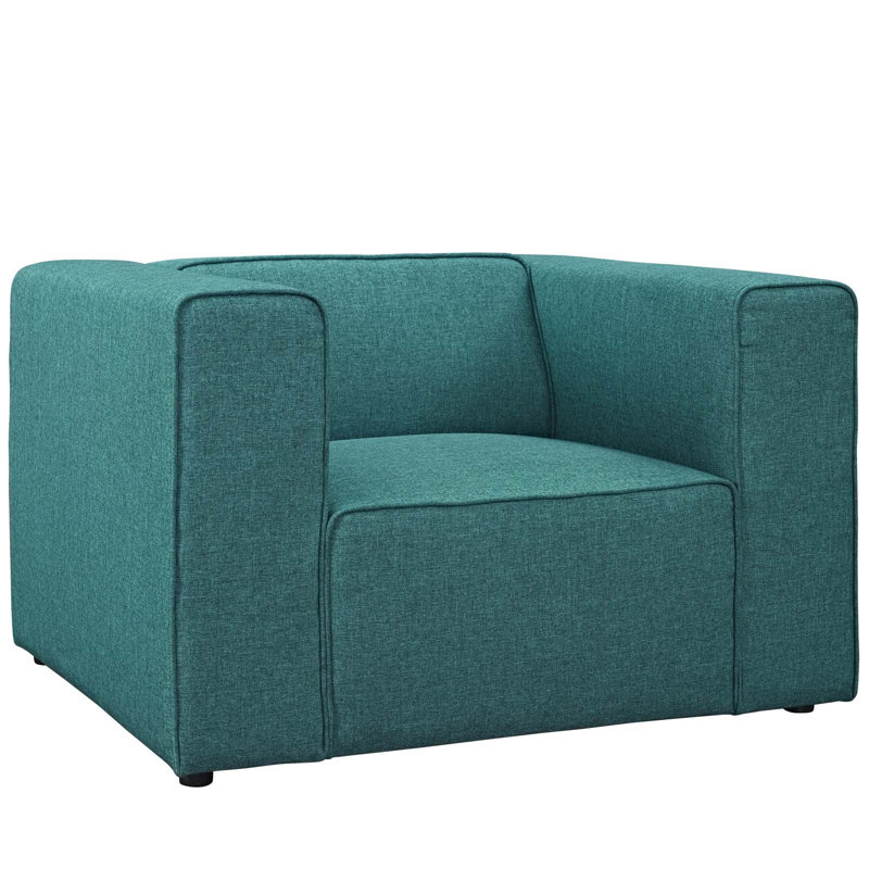 Fauteuil Mingle, Tissage bleu sarcelle