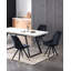 Gyeong-hui 4 Person Dining set - a Rectangular Extendable Dining Table with Metal Legs and a Set of 4 Quilted Velvet Dining Chairs for Dining Room - Modern Dining Table Set-1023911859-1023911857
