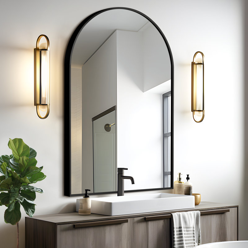 Miroir de salle de bain Apte, Noir, 36 po x 24 po, Individuel