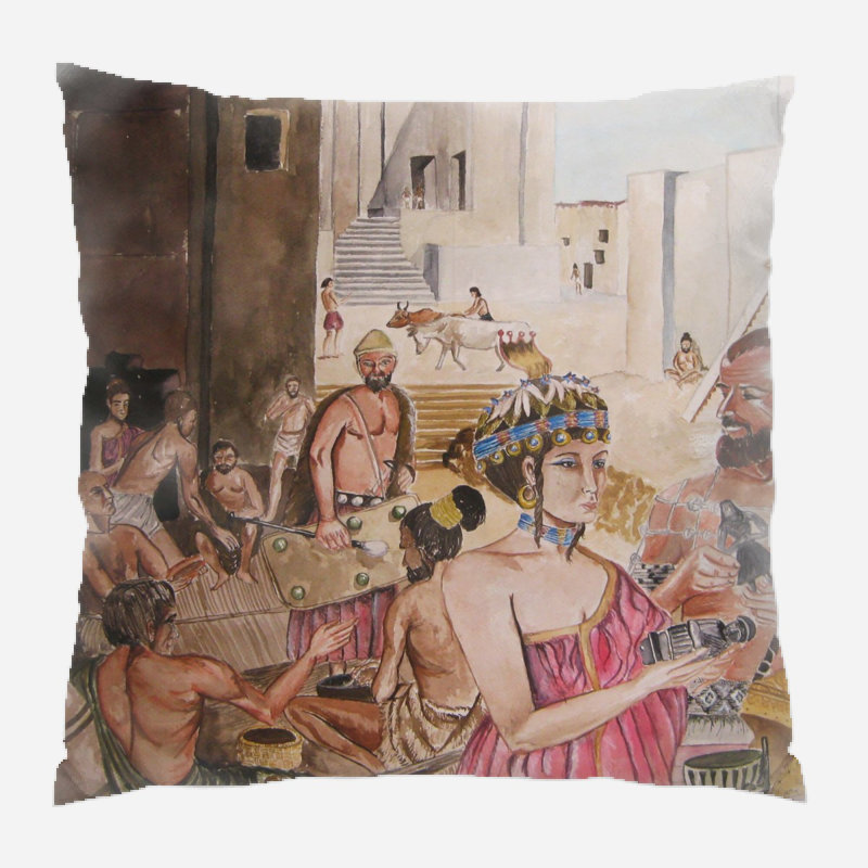 Coussin décoratif painting Winegar, Microsuède, Intérieur